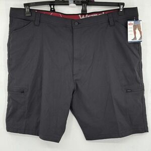Wrangler Outdoor Men's Relaxed All Terrain Cargo Shorts Size 48 Black UPF 40 NWT